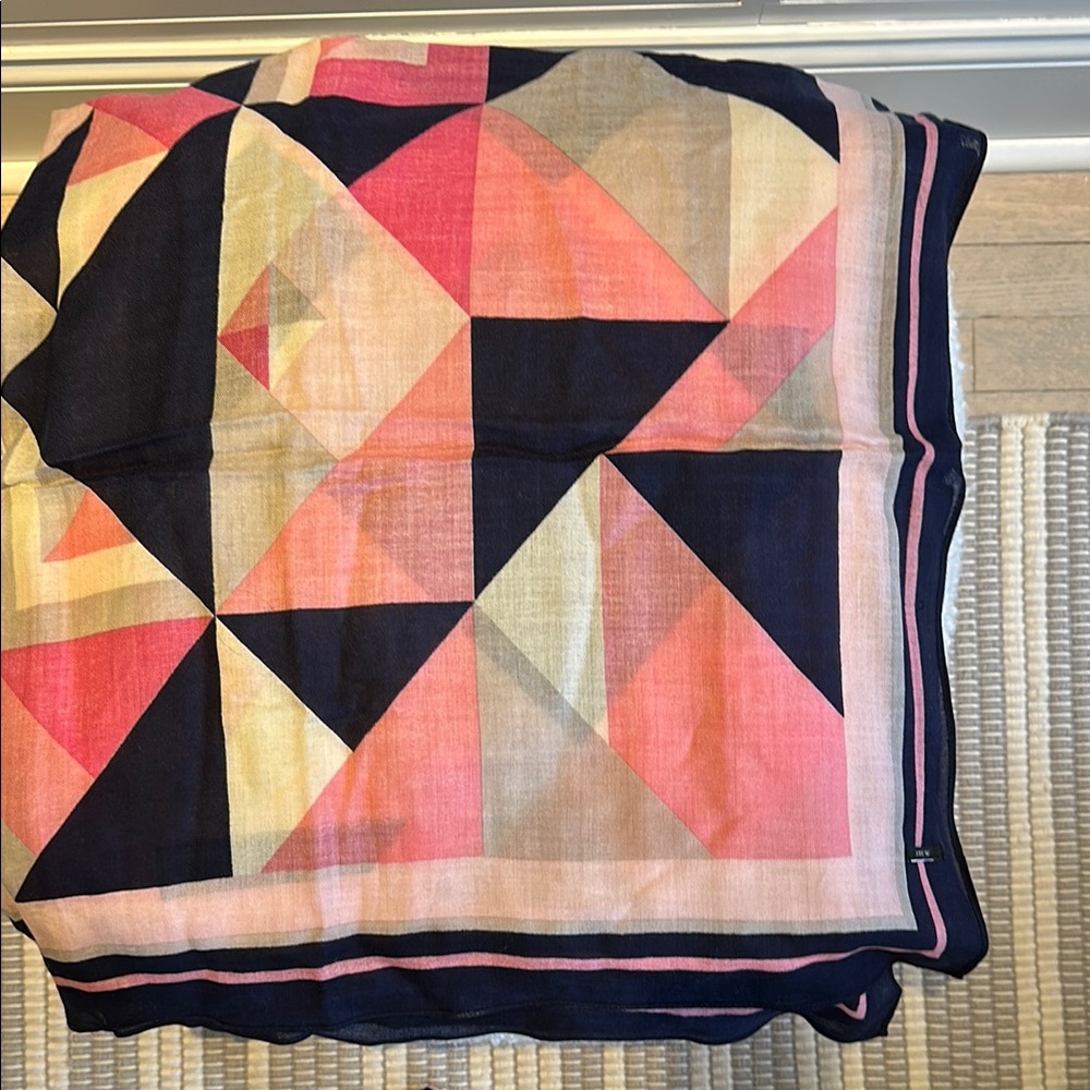 J. Crew Geometric Patterned Scarf - Pink and Black